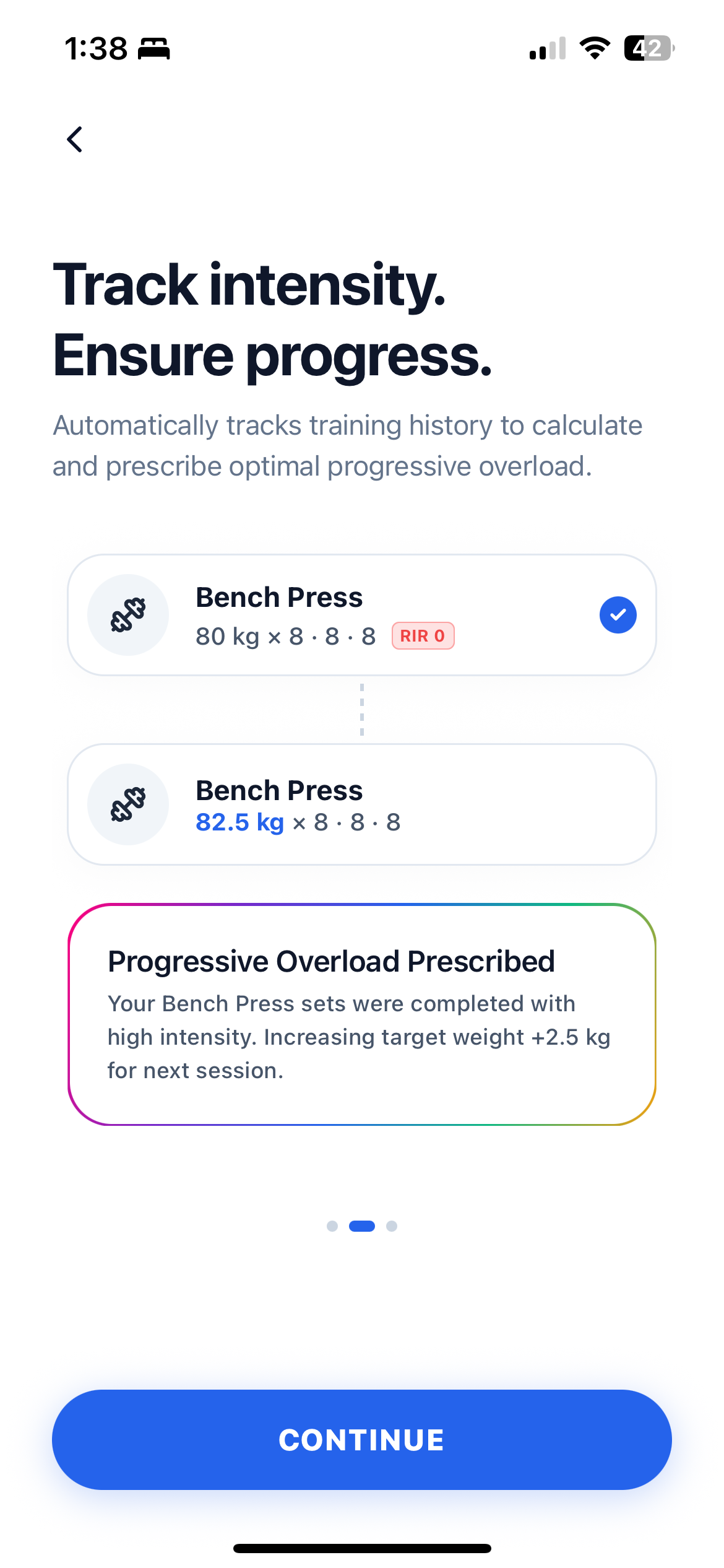 Health Outlook increasing a bench press target after a high-intensity session